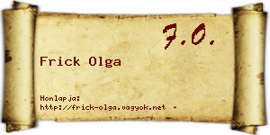 Frick Olga névjegykártya
